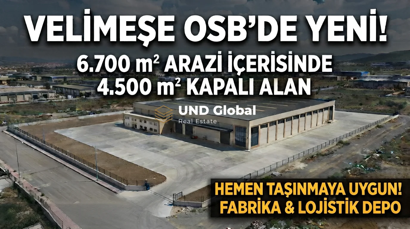 Modern 4500 M2 Factory & Manufacturing Plant for Sale/Rent in Velimeşe Organized Industrial Zone